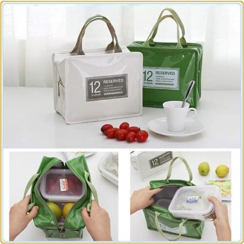 Fashion Portable Insulated PU Lunch Bag Thermal Food Picnic Lunch Bags for Lunch Food Box Bag Tote