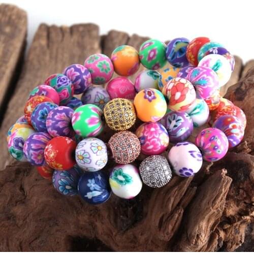 MD Fashion Boho Jewelry Summer Beach Polymer Clay Simple Colorful Short Beaded Bracelets Women Jewelry Gift DropShipping