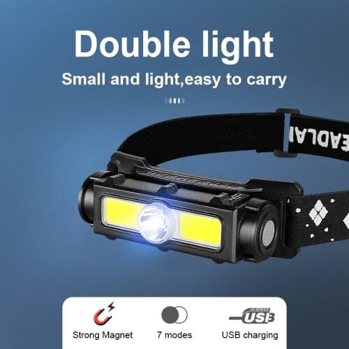 Powerful XPG+COB Mini Led Headlamp Usb Rechargeable Head Flashlight Super Built-in Battery Led Headlight 18650 Fishing Head Lamp