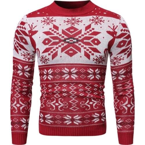 New Autumn/winter Europe size sweater Santa Claus reindeer print mens knit top coat Pullover Jumper Oversized