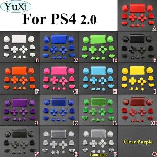 YuXi 2.0 Version Full Set Buttons Cap Replacement Parts for Sony PS4 Controller R2 L2 R1 L1 Trigger Buttons Game Accessories