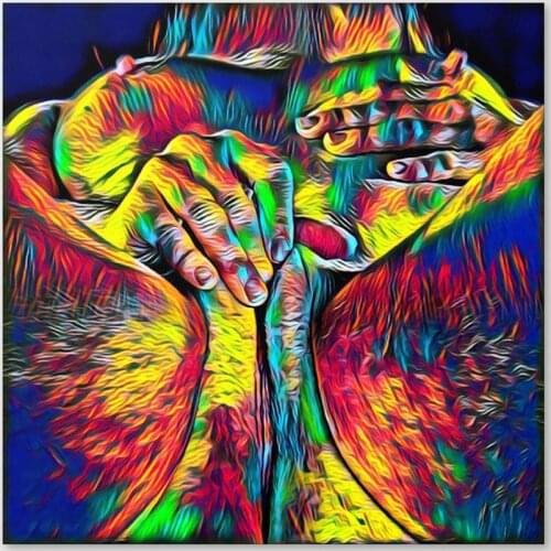 Custom Intimate picture art painting Diamond Painting Abstract Color Erotica Pleasuring Psychedelic Needlework