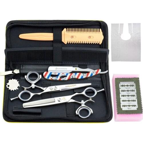 5.5/6" professional japan hair scissors japanese hairdressing scissors barber rotating thumb shears swivel thumb scissor rotary