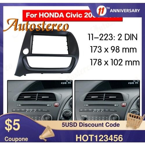 Frame Panel Top Radio Fascia For Honda Civic 2006-2011 Stereo Fascia Dash CD Trim Installation Frame Kit