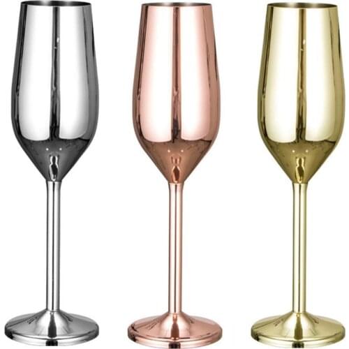 200ml Steel Champagne Cup Wine Glass Cocktail Glass Metal Wine Glass Bar Restaurant Goblet Party Barware Bar Tools