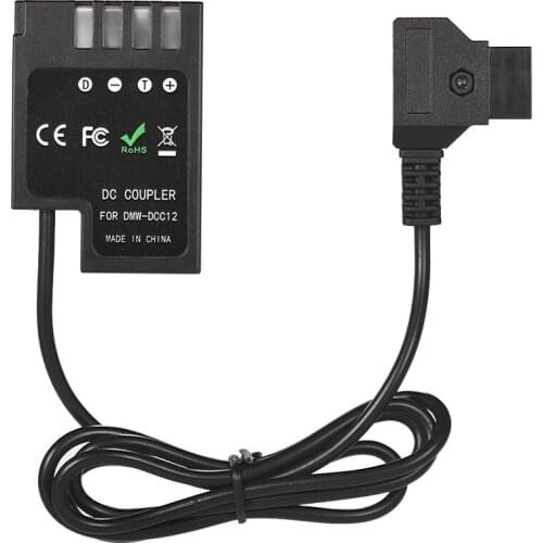 Andoer V-mount /Anton Bauer D-Tap to DMW-DCC12 DC Coupler Cable Dummy Battery Adapter for DMC-GH5/GH4/GH3 Coil Version