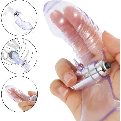 Finger Sleeve Vibrator Unisex Masturbator G Spot Massage Clit Stimulate Sex Toys For Women Lesbian Gay Adult Products Hot