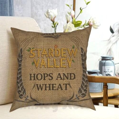 Hops & Wheat Crop Vintage Burlap Sack Pillow Case Printed Home Soft DIY Pillow cover Stardew Valley Burlap Vintage Sack