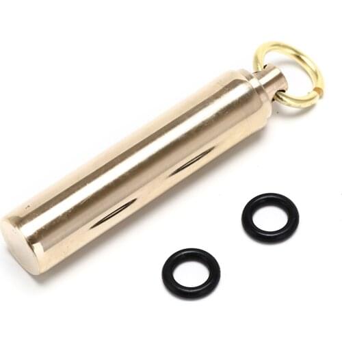 1PCS Mini Brass Medicine Box Waterproof Pills Case Container Medicine Bottle Keychain Outdoor Emergency Gear Tool
