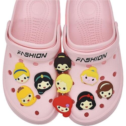 10pcs Kawaii Girls Cartoon Pvc Cabochon Shoe Charms Garden Shoe Accessories Buckle Fit Croc Kids Girls Gifts