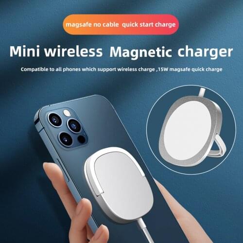 15W Magnetic Wireless Charge Ring Bracket For Iphone 12 Pro Max 12 Mini Fast Charger For iPhone 12pro 12mini Qi Wireless Charger