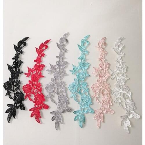 20pcs 5Colors Water-Soluble Embriodered Lace Patches Mirror Flower DIY Wedding Dress Applique Handwork Sewing-On Material