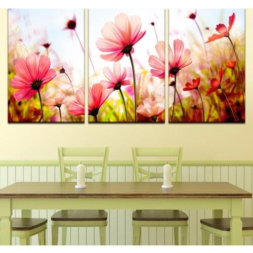 3 Pieces Abstract Romantic Tulip Flowers Painting Classical Poster HD Print Pictures Canvas Wall Art Living Room Home decoration