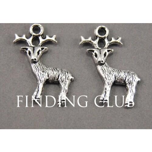 30pcs Silver Color Reindeer Elk Charm Pendants DIY Metal Bracelet Necklace Jewelry Findings A733