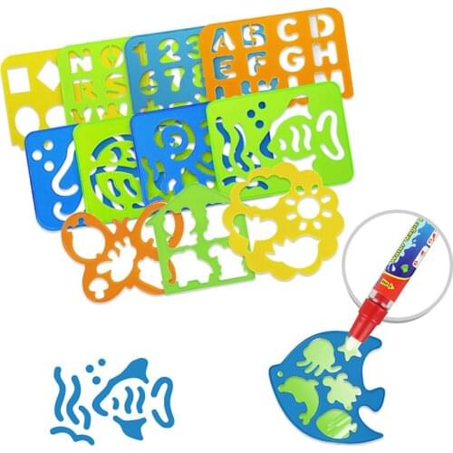 4 PCS Magic Sketchpad Drawing Template Pens Baby Kid Letters Digital Pattern Drawing Boards Ruler Educational Toys for Children