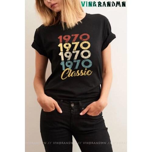 51th Birthday Gift Vintage Made in 1970 Aged Perfectly Women 70S T Shirt Fashion Camiseta 100% Cotton Short Sleeve T-shirt lady