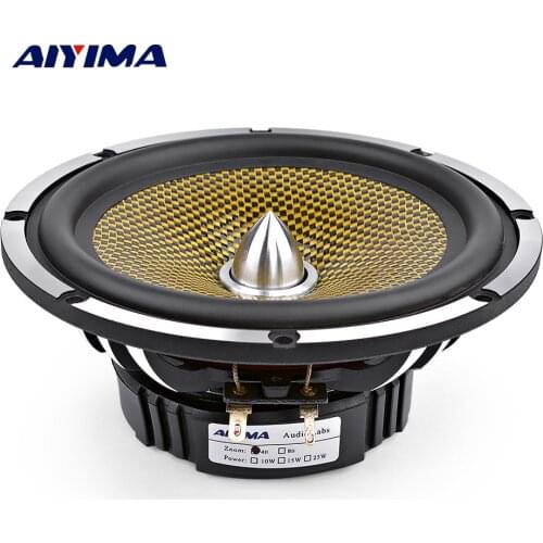 AIYIMA 6.5 Inch Car Audio Midrange Bass Speaker High Power 4 8 Ohm 60 W 25 Core Bullet Aluminum Basin Music Woofer Loudspeaker