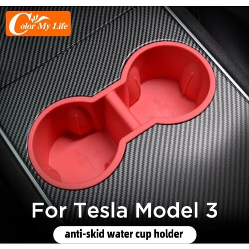 Color My Life Car Accessories Interior Modification for Tesla Model 3 Removable Non-slip Waterproof Upgraded Version Cup Holder