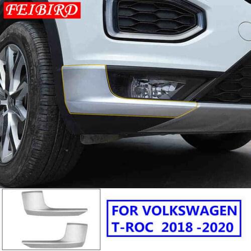 Auto Accessory For Volkswagen T-Roc T Roc 2018 2019 Front Fog Lights Below Bumper Protector Corner Cover Trim