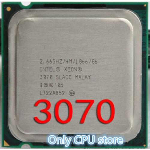 Free shipping 3070(4M Cache,2.66 GHZ),Dual-core LGA775 xeon 3070 Desktop cpu, xeon 3070 CPU