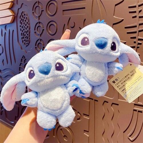 Disney Keychain Cartoon Interstellar Baby Plush Stitch Keychain Cute Doll Couple Accessory Bag Key Ring Pendant Creative Gift