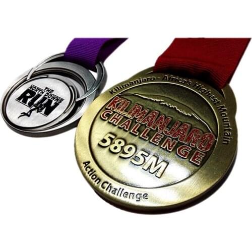 Custom The Lasvegas Marathon Bronze Sports Medal with Ribbon k20042
