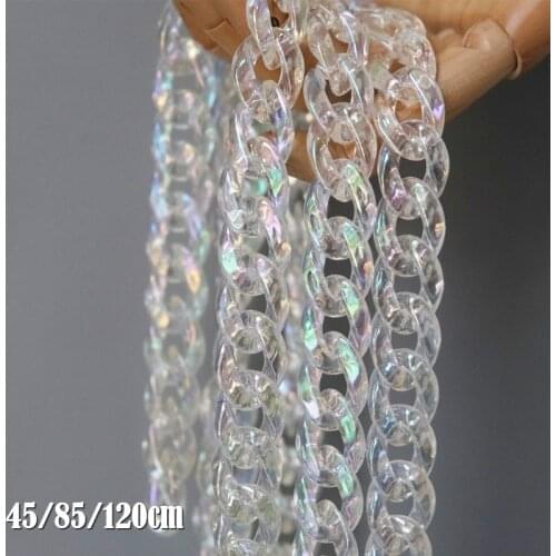 Fashion Handbag Accessory Parts DIY Chain Light Transparent Acrylic Resin Chain Luxury Strap Women Shoulder Clutch Chain