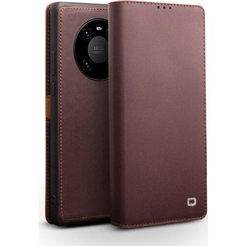QIALINO Ultrathin Fashion Card Slot Flip Case for Huawei P40 Mate 40 Pro+ Plus Genuine Leather Cover for Huawei Mate 30 P30 Pro
