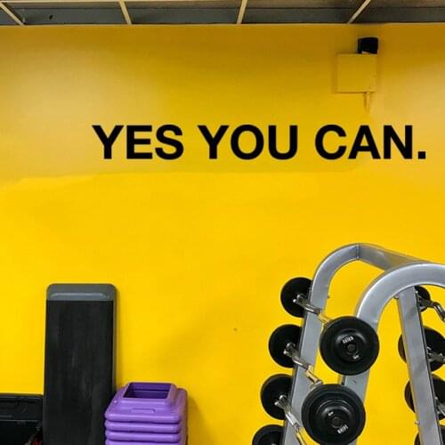 Yes You Can Mirror Wall Sticker Gym Classroom Inspirational Motivational Quote Wall Decal Gym Office Vinyl Decor