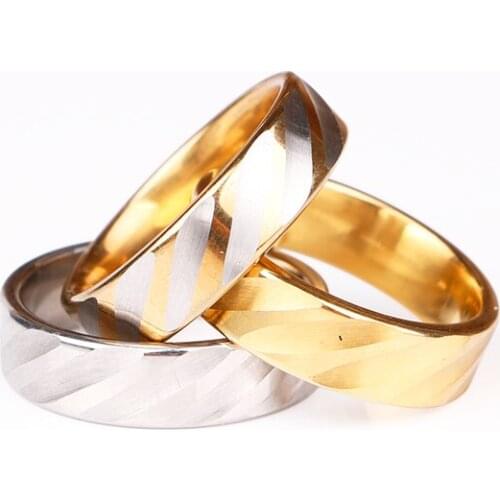 Stainless Steel Gold and Sliver Color Finger Rings for Women and For Man High Quality Couple Fashion Jewelry 2021 R0087