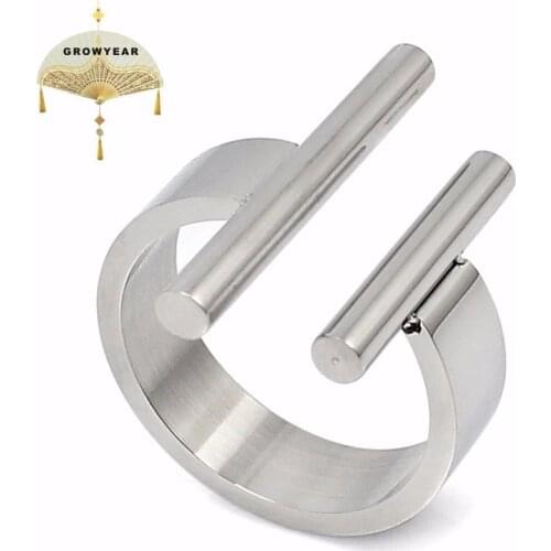 Stainless Steel Silver Color Itself Colors Never Fade Cylindrical Opening Prom Party Women Ring 6MM Width The Size 6 7 8 9