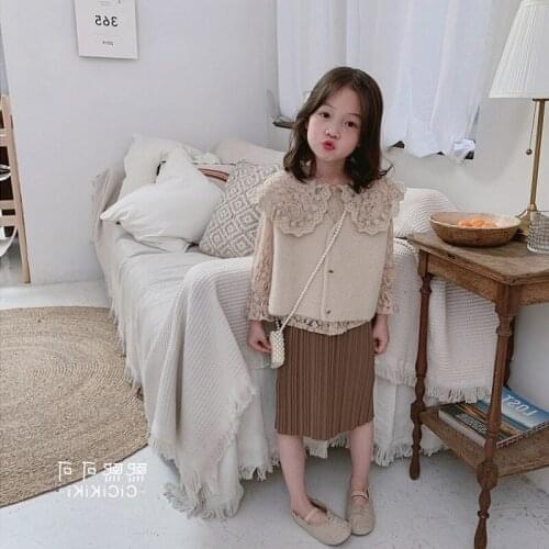 Baby Girls Clothing Sets Spring Korean Fashion Lace Shirt Skirt 2pcs 2 3 4 5 6 Y Toddler Girls Clothes High Quality Baby Suits