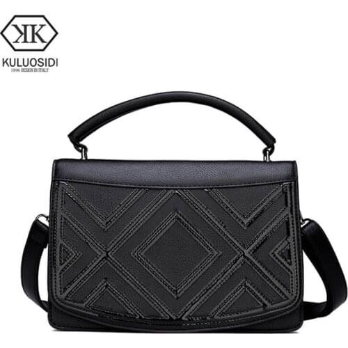 KULUOSIDI Fashion Luxury Handbags Leather Women Shoulder Bags Designer Black Small Flap Bag Girls Crossbody Bags For Women 2018