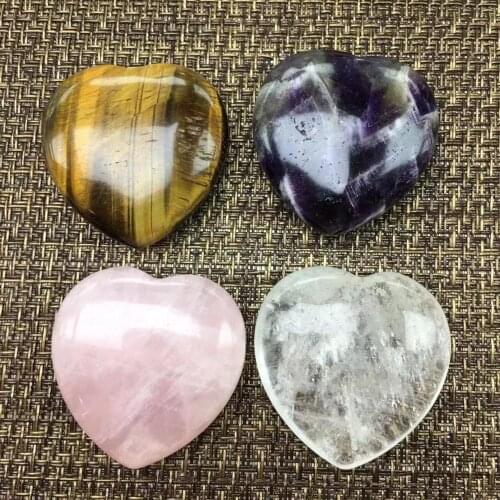 Quartz crystals heart natural stones and minerals good luck gemstones spiritual healing reiki home decor modern 1pcs