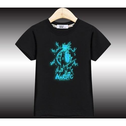 Lolocee Kid Cartoon Luminous T-shirt Boys Short Sleeve Casual Tops Anime Print Clothes 3-14T Kids Summer Shirt