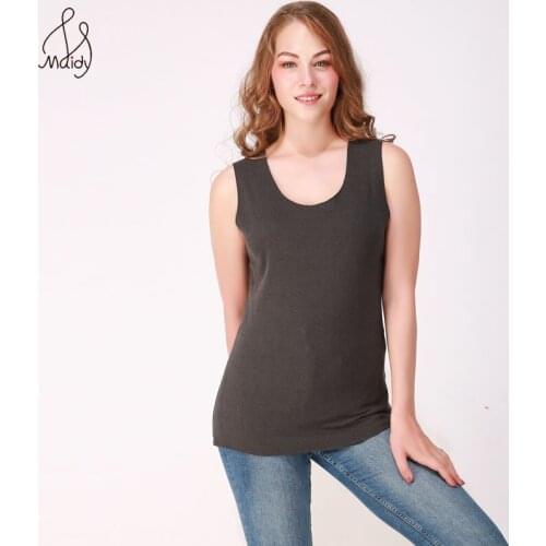 Maidy Big Size Women Warm Clothing Top Female Seamless Vest Round Neck Sleeveless Thermal Underwear Plus Size L-6XL