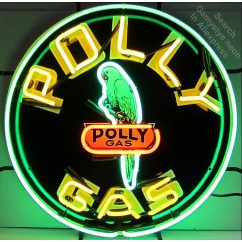 Neon Signs for Polly Gas Handcrafted Neon Bulbs Glass Tube Decorate Gas oil Station Print LOGO Garage Advertise dropshipping