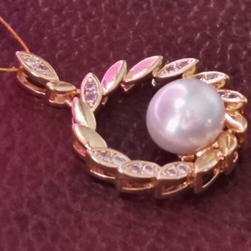 NEW Fashion Style Genuine Pearl Pendant 14k Gold Filled Womens Jewellry 7-8mm Beads