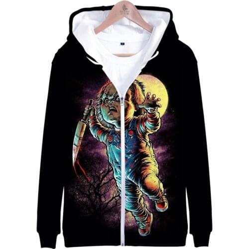 The evil Good Guys toy 3d printed hoodies men/women halloween Chucky 3d hoodie sweatshirt casual Zipper plus size Jacket clothes