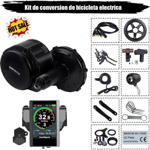 EU US RU no tax 2020 New Bafang BBS01B 36V 350W Ebike Motor with C18 LCD bafang mid drive Electric Bike conversion kits