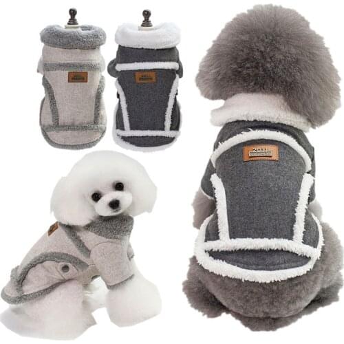 Autumn and Winter Pet Dog Coat Clothes Teddy Dog Small and Medium-sized Dogs Two-legged Cotton Jacket Dog Winter Jacket