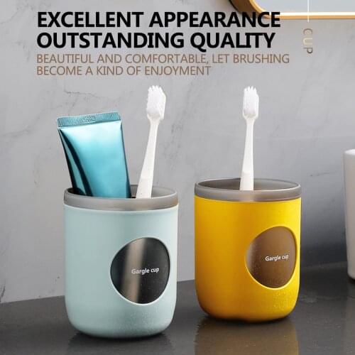 Bathroom Tumblers Plastic Mouthwash Cup Coffee Tea Water Mug Home Travel Solid Color Toothbrush Holder Cup Drinkware Tools