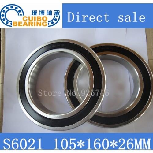 S6021 2RS Stainless Steel Bearing 105x160.x26 Miniature 6021 RS Ball Bearings S6021