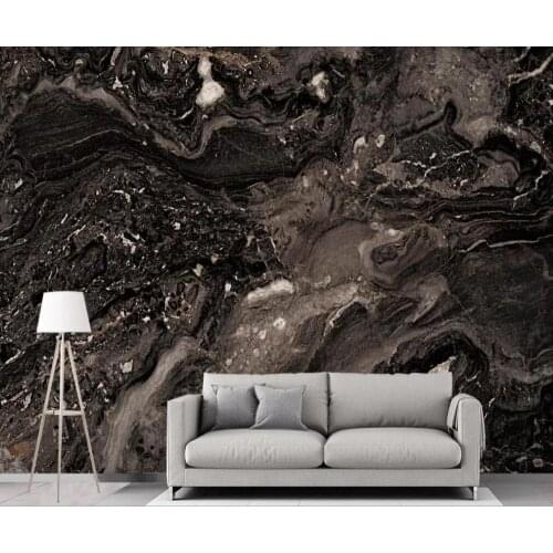 Custom 3D mural wallpaper hd imported black marble background decorative painting