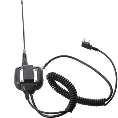 Practical Shoulder PTT Mic Speaker w/ SMA-F connector Dual Band Antenna Microphone for TYT BaoFeng Kenwood Series Scanner Radio