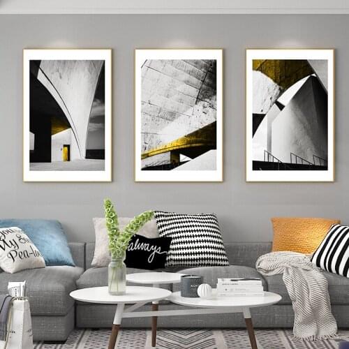 BALLEAY ART SIMPLE Fashion Poster Architectural art Nordic Wall Pop Art Canvas Painting Black and White Posters and Prints Mode