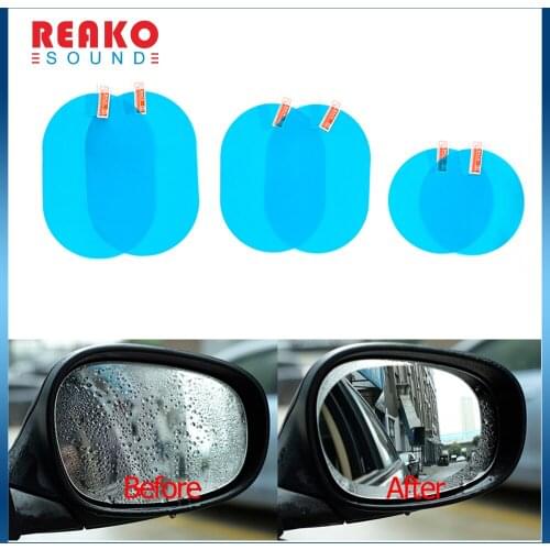 REAKOSOUND Anti Fog Car Sticker Car Mirror Window Clear Film Car Rearview Mirror Protective Film Waterproof 2 Pcs/Set