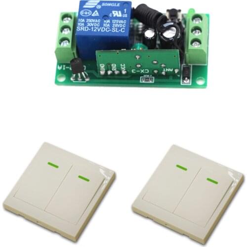 9V/12V/24V Remote Control Switch System 10A 1 Channel Receiver Wireless Relay Module + Wall Transmitter 315/433Mhz
