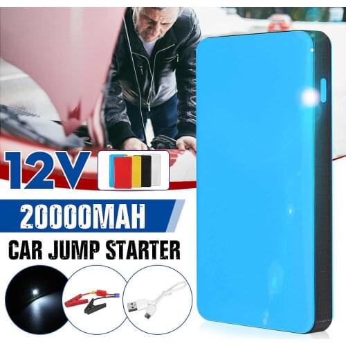 Portable Ultra-slim 20000mAh Car Jump Starter Power Bank 12V Engine Battery Booster Buster Car Starter Charger with LED Lights