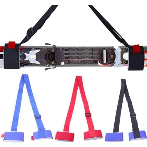 Adjustable Nylon Skiing Bags Skiing Pole Shoulder Hand Carrier Lash Handle Straps Porter Hook Loop Protecting For Ski Snowboard